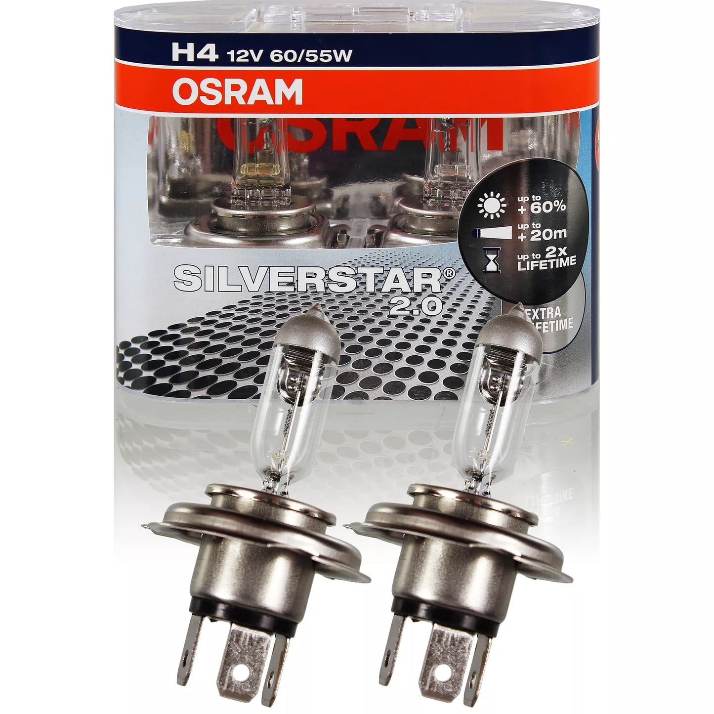 Osram Autopære H4 60/55W 12V 1650/1000lm P43t 2-Pak