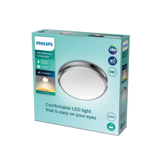 Philips LED Loftlampe 6W 827 600lm EyeComfort Ø22cm. Chrome