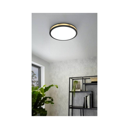 EGLO LED Loftlampe 10W 830 1100lm Ø28cm, Sort/Guld