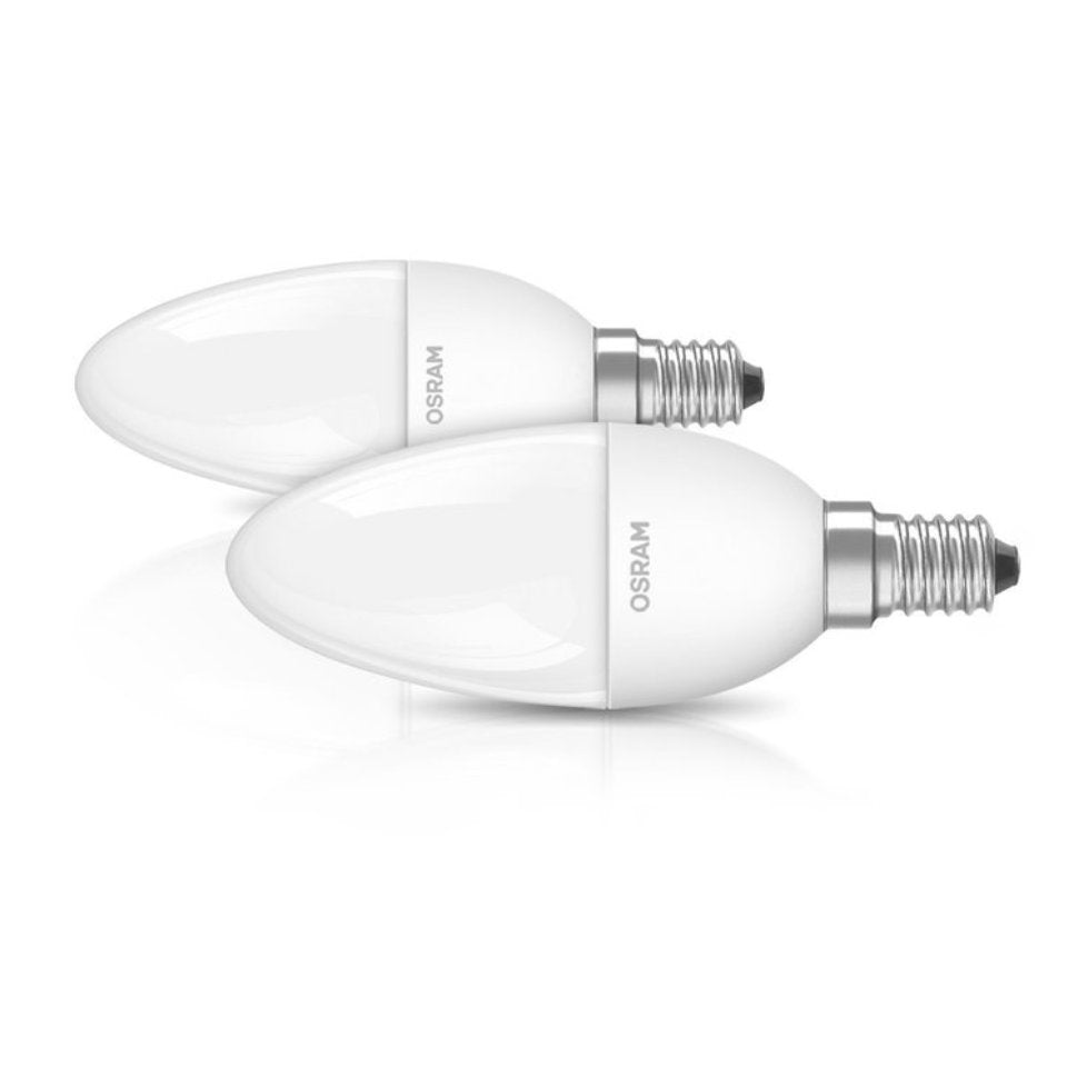 Osram LED Kertepære 6W(40W) 827 470lm Mat E14 2-pak