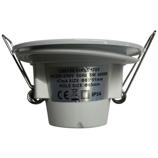 LED Downlight 5W 840 Ø8,3cm IP54 Hvid