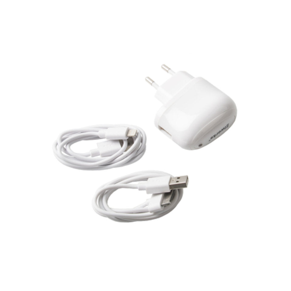 Elworks Oplader-Kit til Iphone m/ Oplader, Lighting Kabel og 30-Pin Kabel 1m