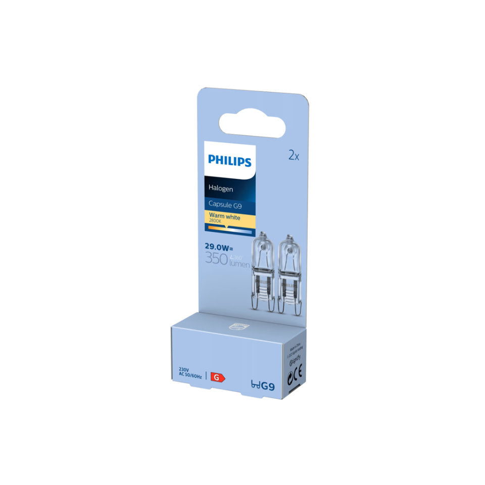 Philips Halogen G9 29W 230V 2800K Klar 2-Pak