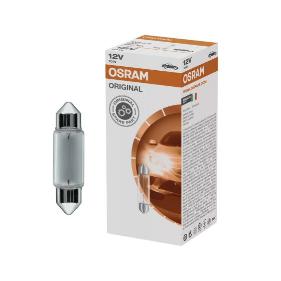 Osram Autopære Pinolpære 10W 12V 100lm SV8.5-8
