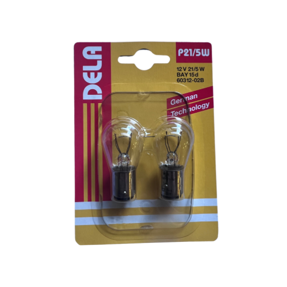 DELA Autopære P21/5W 21/5W 12V BAY15d 2-Pak