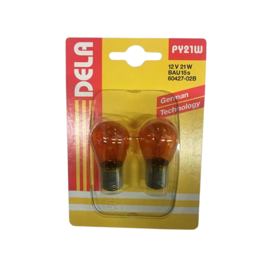 DELA Autopære PY21W 21W 12V BAU15s 2-Pak