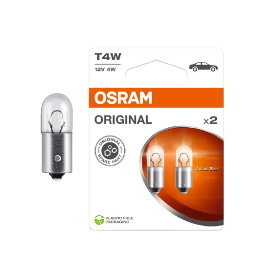 Osram Autopære T4W 4W 12V 35lm BA9s 2-Pak