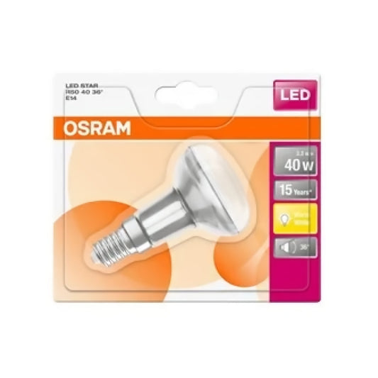 Osram LED Reflektorpære R50 2,6W(40W) 827 210lm 36° Sølv E14