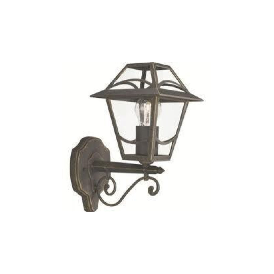 Massive Væglampe Babylon 17cm. E27 Sort/Guld IP44