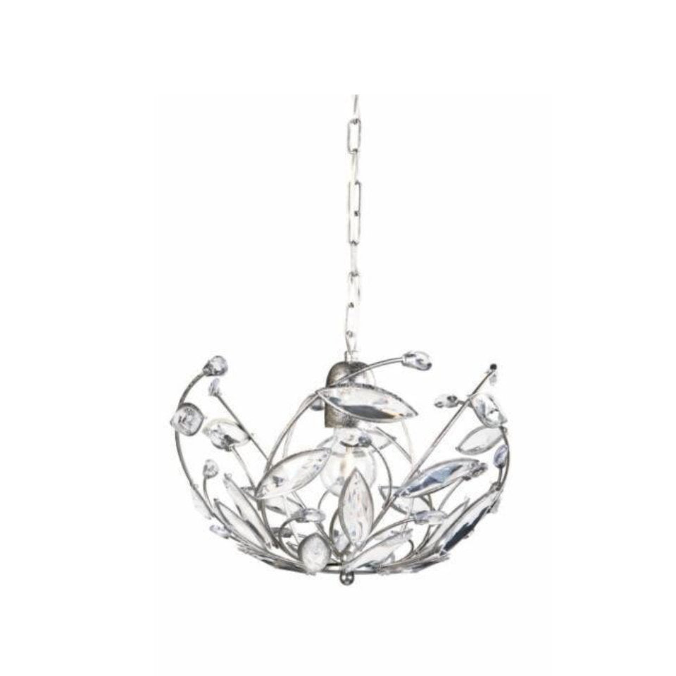 Massive Loftlampe Cassius 36cm. Sølv/glas
