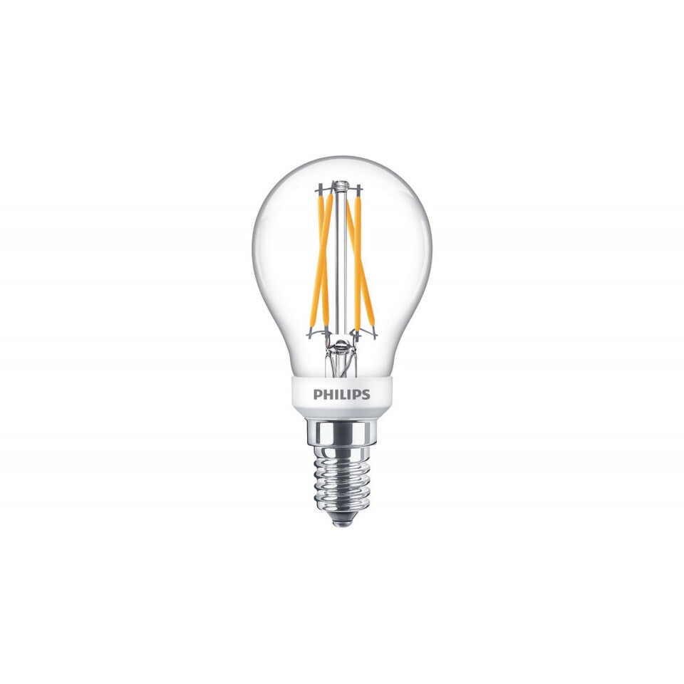Philips LED Kronepære 3,5W(25W) 922-927 250lm. WarmGlow Klar E14
