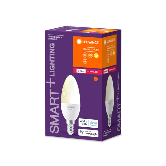 Ledvance Smart+ LED Kertepære 4,9W(40W) 827 470lm Dim ZigBee E14