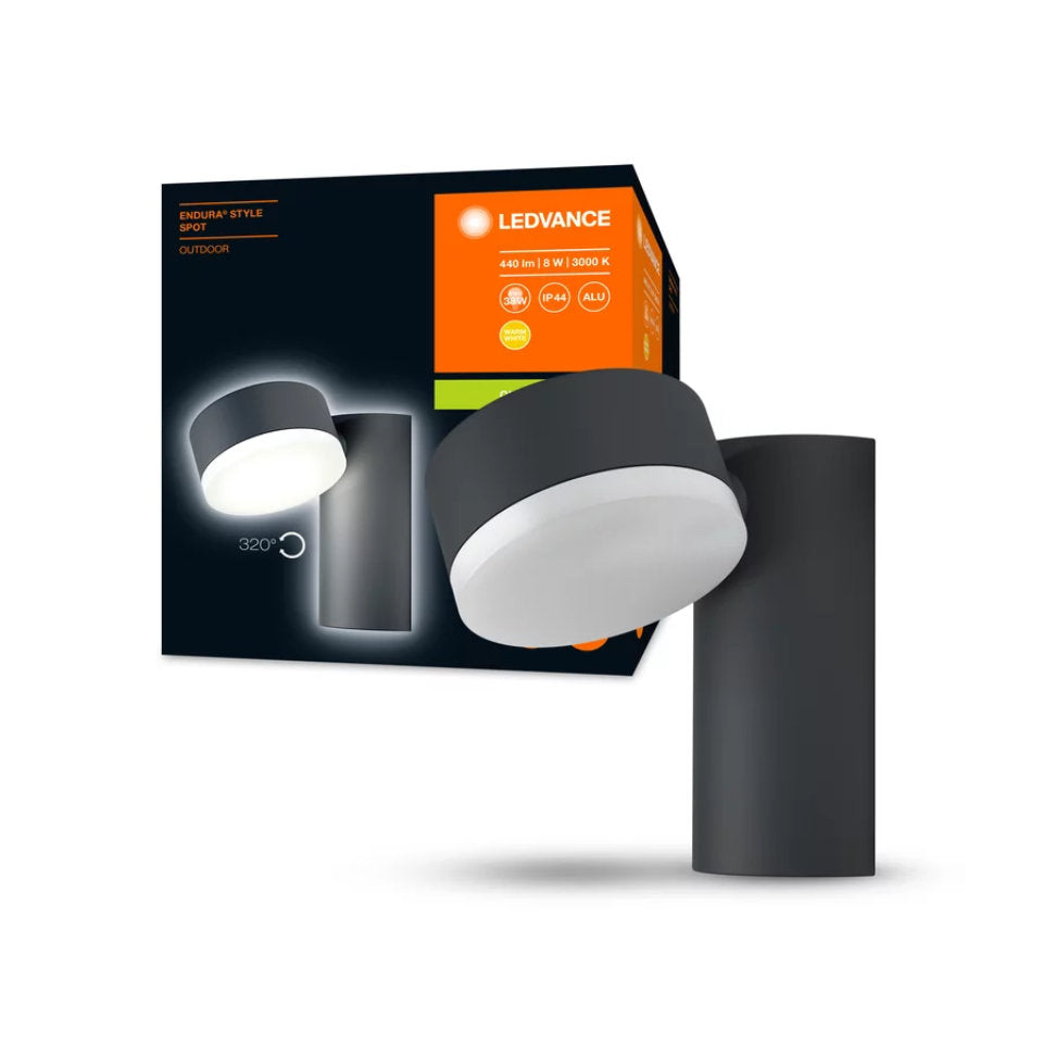 Ledvance LED Væglampe 8W 830 440lm Antracit Alu IP44