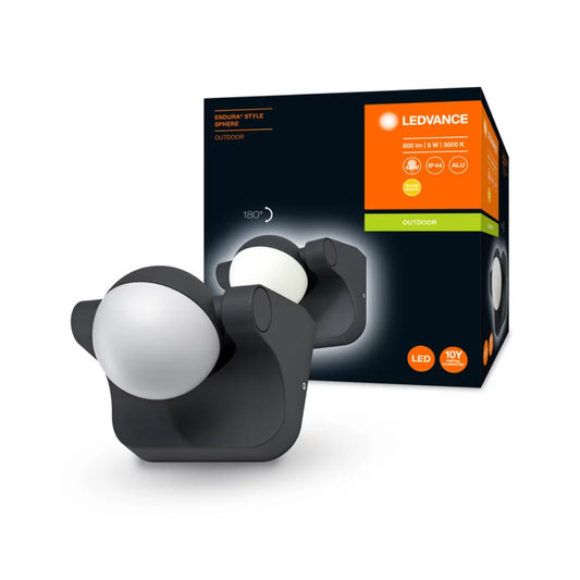 Ledvance LED Væglampe 8W 830 600lm Antracit Alu IP44