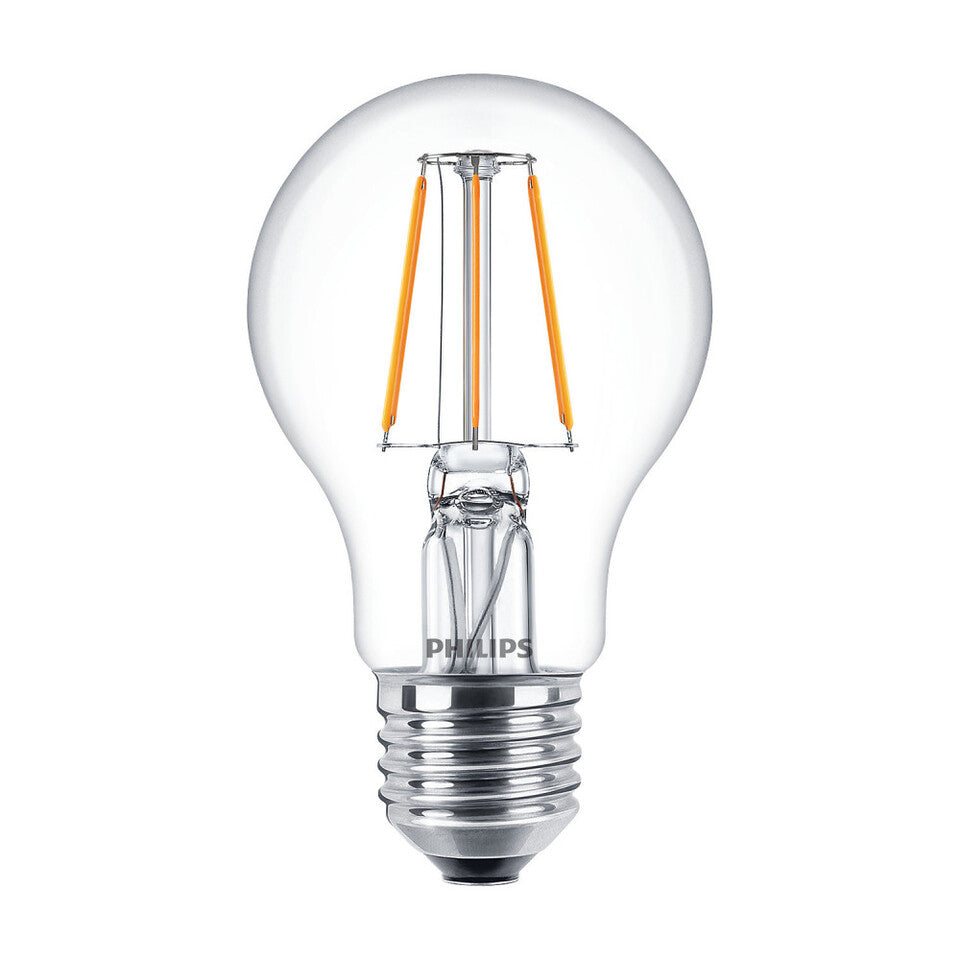 Philips LED Standardpære 4,3W(40W) 827 470lm. Klar E27 2-Pak