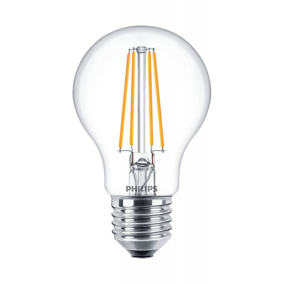 Philips LED Standardpære 7W(60W) 827 806lm. Klar E27 2-Pak