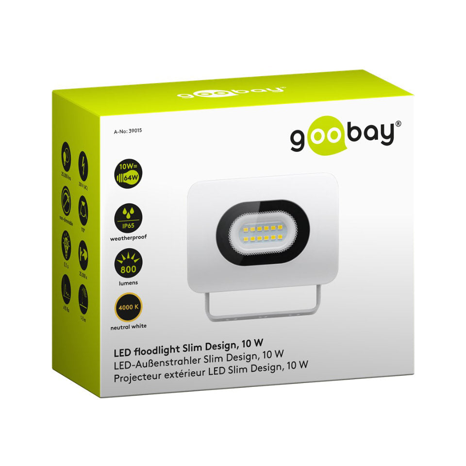 Goobay LED Projektør 10W 840 800lm 110° IP65 Hvid