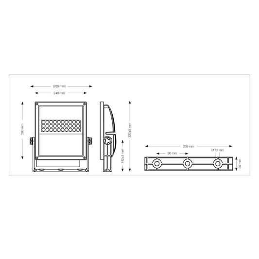 Toshiba LED Projektør 35W 830 1775lm 120° IP65 Grå