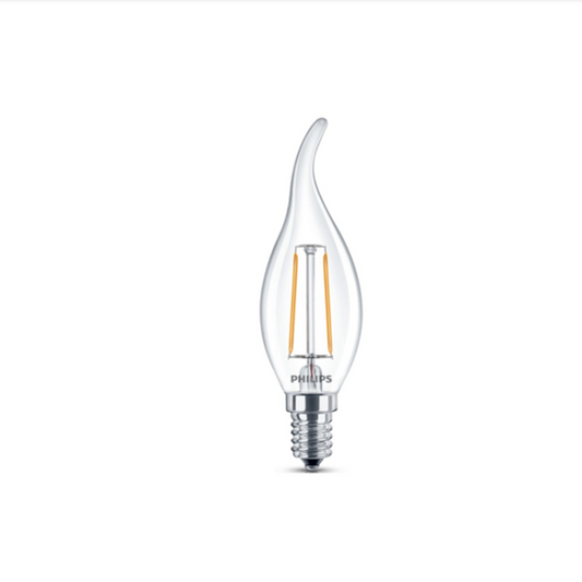Philips LED Kertepære 2,3W(25W) 827 250lm Klar Vind E14