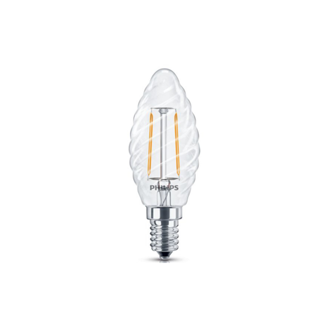 Philips LED Kertepære 2,3W(25W) 827 250lm Klar Snoet E14