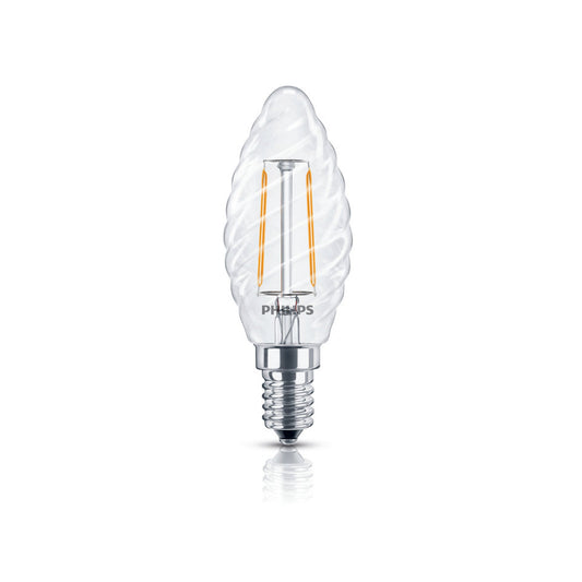 Philips LED Kertepære 2,3W(25W) 827 250lm Klar/Snoet E14