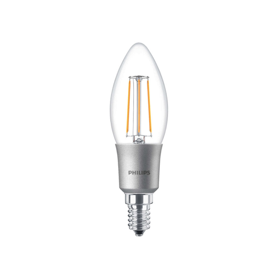 Philips LED Kertepære 3W(25W) 827 300lm Klar Dim E14