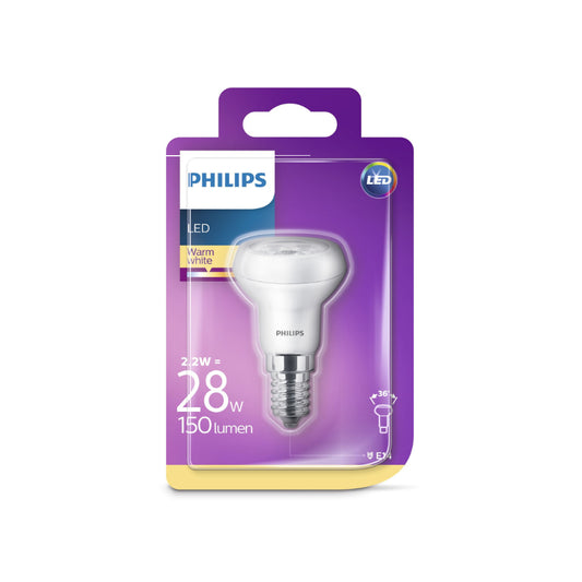 Philips LED Reflektorpære R39 2,2W(28W) 827 150lm 36° Hvid E14