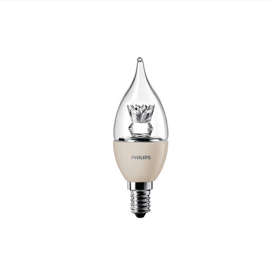 Philips LED Kertepære 4W(25W) 827 250lm Dim Bøjet Top Klar E14