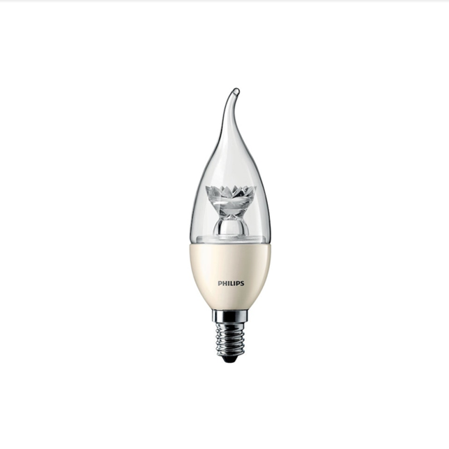 Philips LED Kertepære 6W(40W) 827 470lm Dim Klar Vind E14