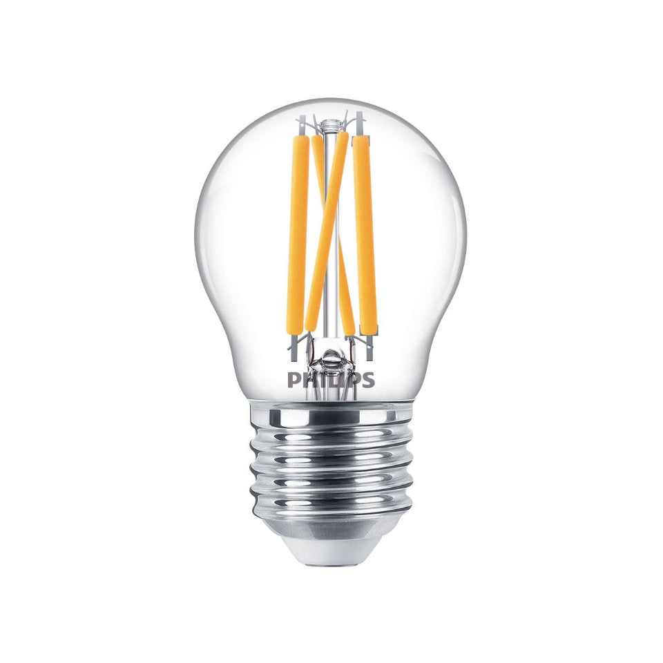 Philips LED Kronepære 4,5W(40W) 922-927 470lm. WarmGlow Klar E27