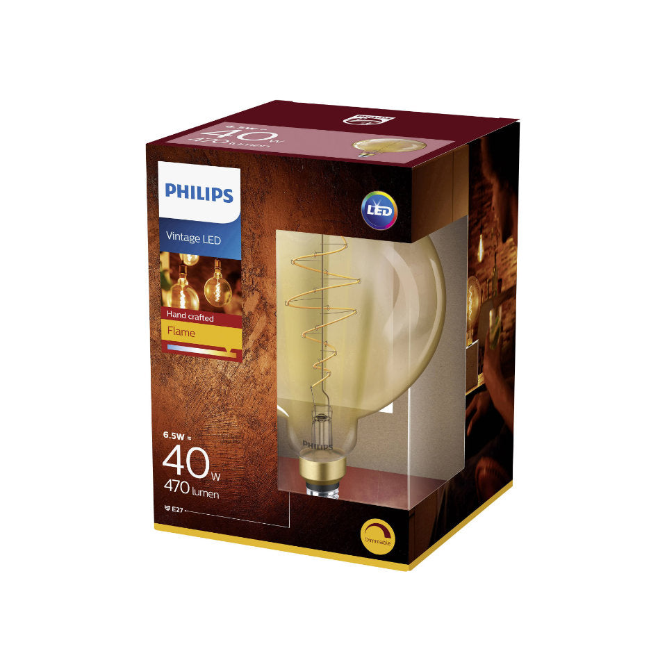 Philips LED Globepære 6,5W(40W) 820 470lm Dim Gold E27