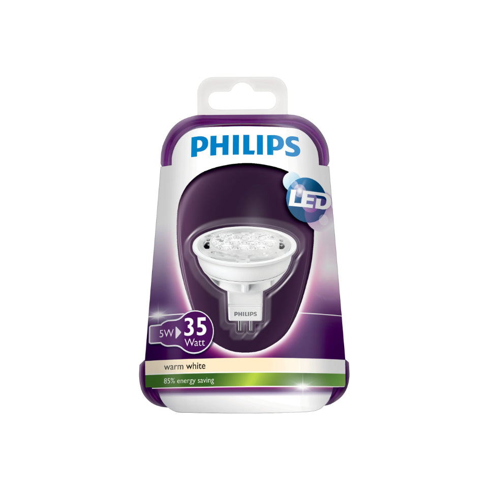 Philips LED MR16 5W(35W) 827 353lm 36° 12V Hvid GU5.3