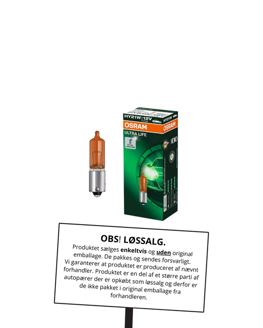 Osram Autopære HY21W 21W 12V 300lm BAW9s