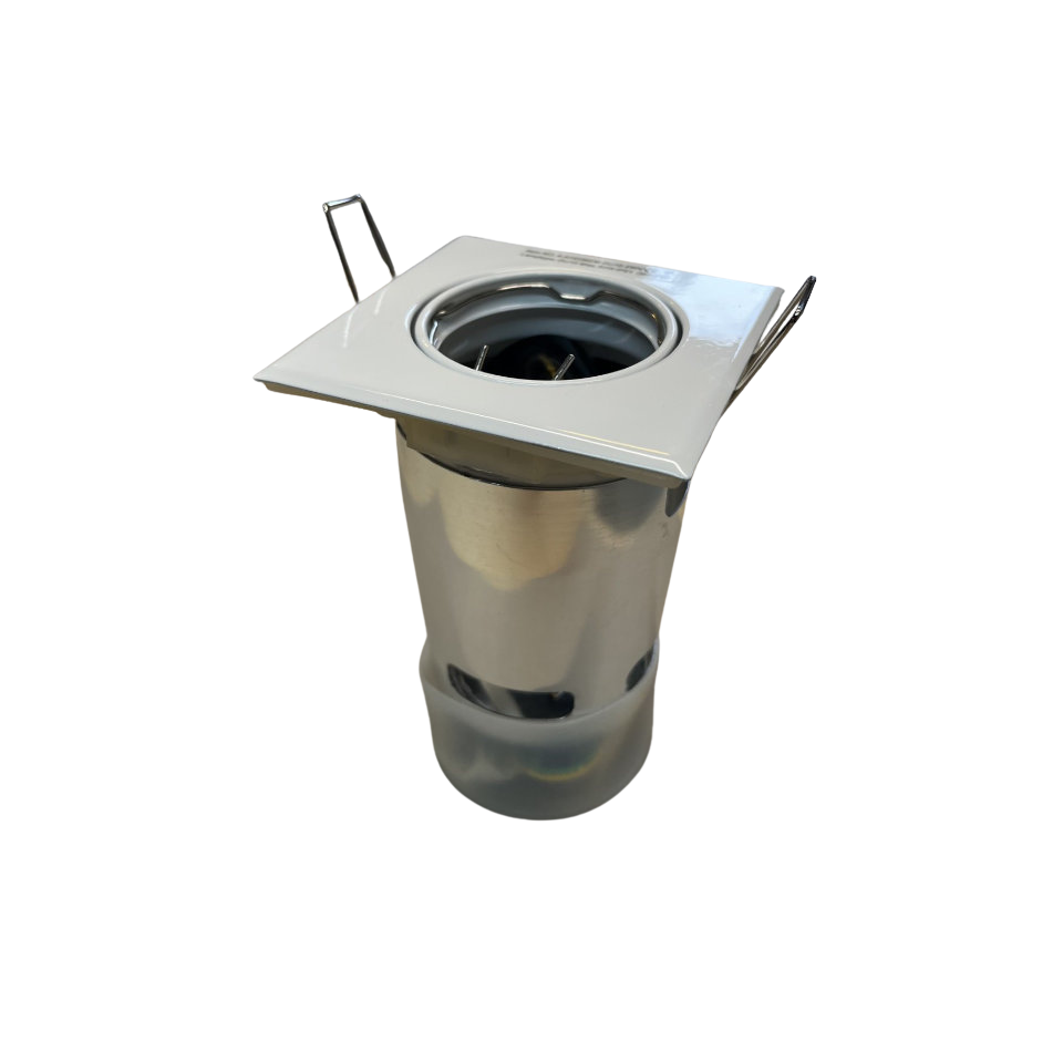 Unelco Downlight GU10 85x85mm 230V Kipbar m/Bagdåse Hvid