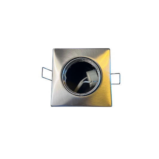 Daxtor Downlight GU10 87x87mm m/Bagdåse Kipbar 230V Børstet Stål