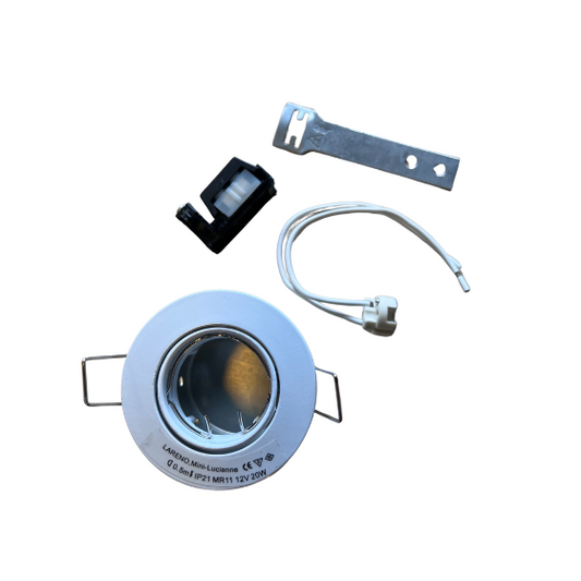 Lareno Downlight MR11 GU4 Ø35mm 12V m/Bagdåse Kipbar Hvid