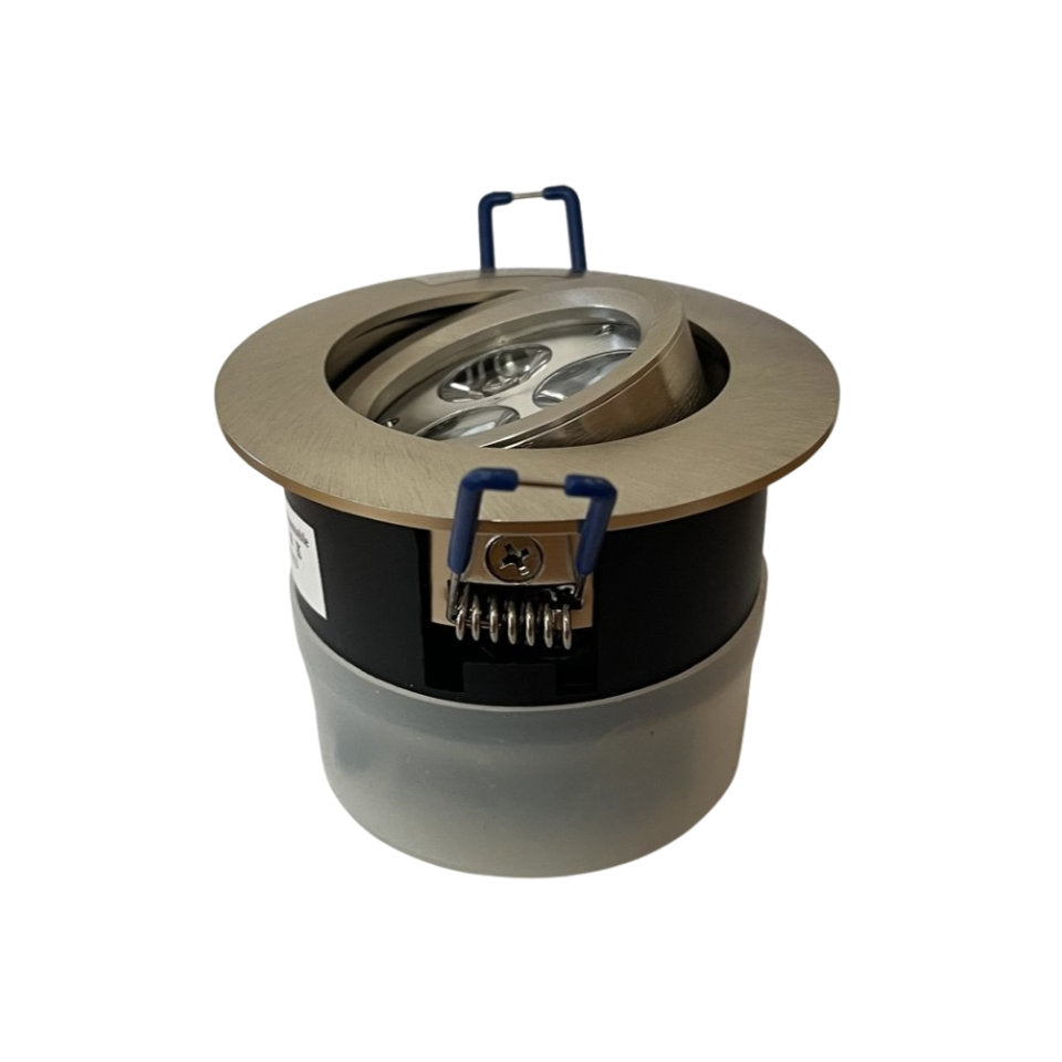 LED Downlight 4,8W 830 230lm Dim Ø86mm Kipbar 230V IP21 Børstet Stål