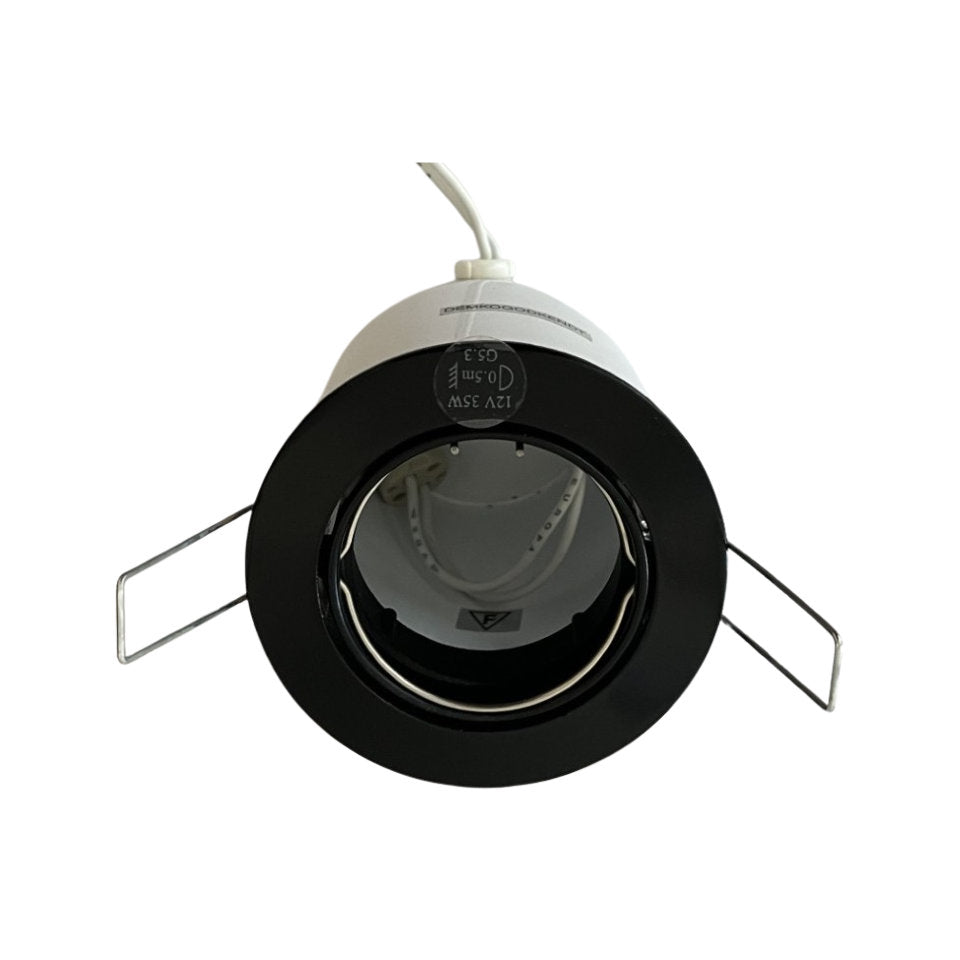 Flash Light Downlight MR16 G5.3 Ø83mm Kipbar 12V m/Bagdåse Sort