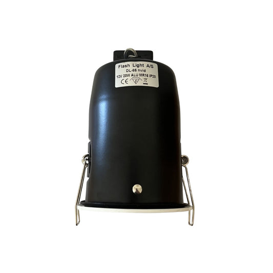 Flash Light Downlight MR16 GU5.3 Ø83mm Kipbar 12V m/Bagdåse Hvid