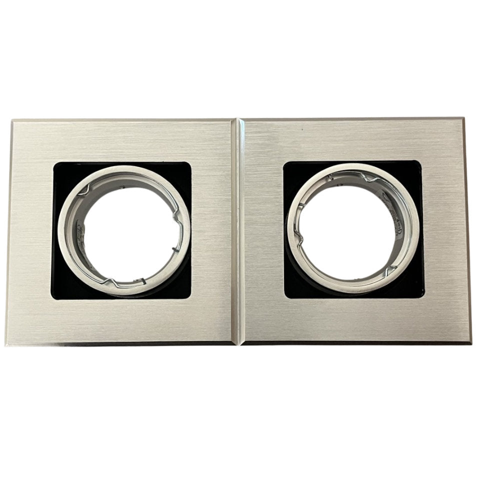 Rutec Downlight 2xMR16 GU5.3 20x10cm Kipbar 12V Børstet Aluminium