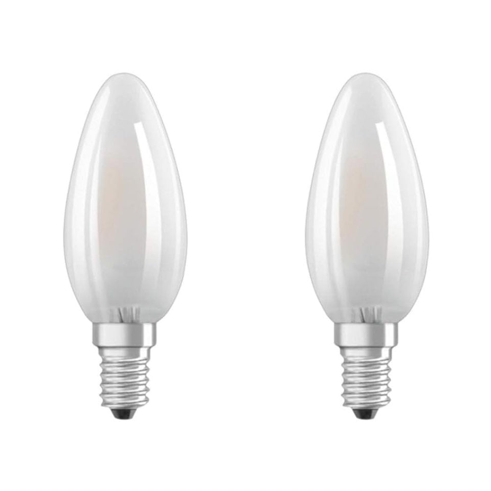 Osram LED Kertepære 4W(40W) 840 470lm Mat E14 2-Pak