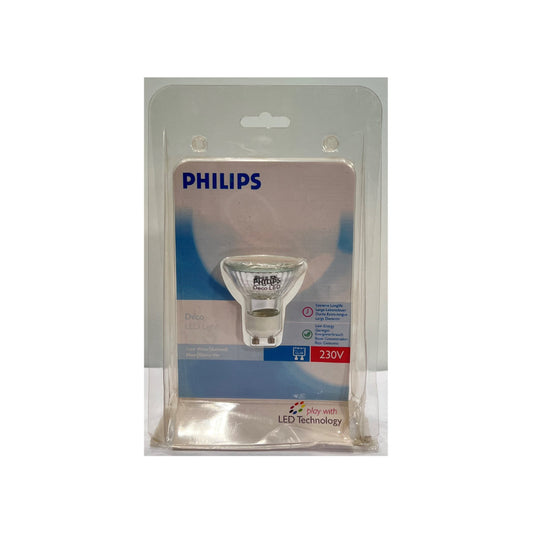 Philips LED GU10 1W CW Klar