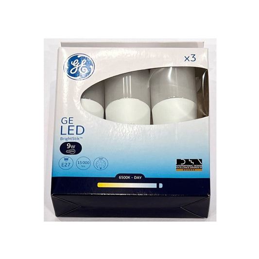 GE LED Rørpære 9W(60W) 865 850lm Mat E27 3-Pak