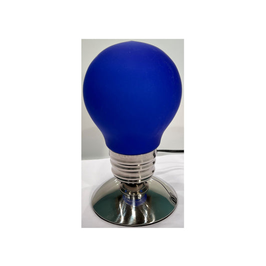 Bordlampe 27,5cm Pære Blå/Sølv