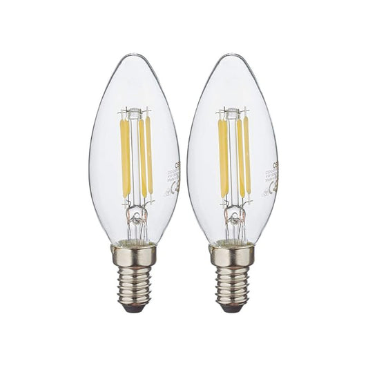 Osram LED Kertepære 4W(40W) 840 470lm Klar E14 2-Pak