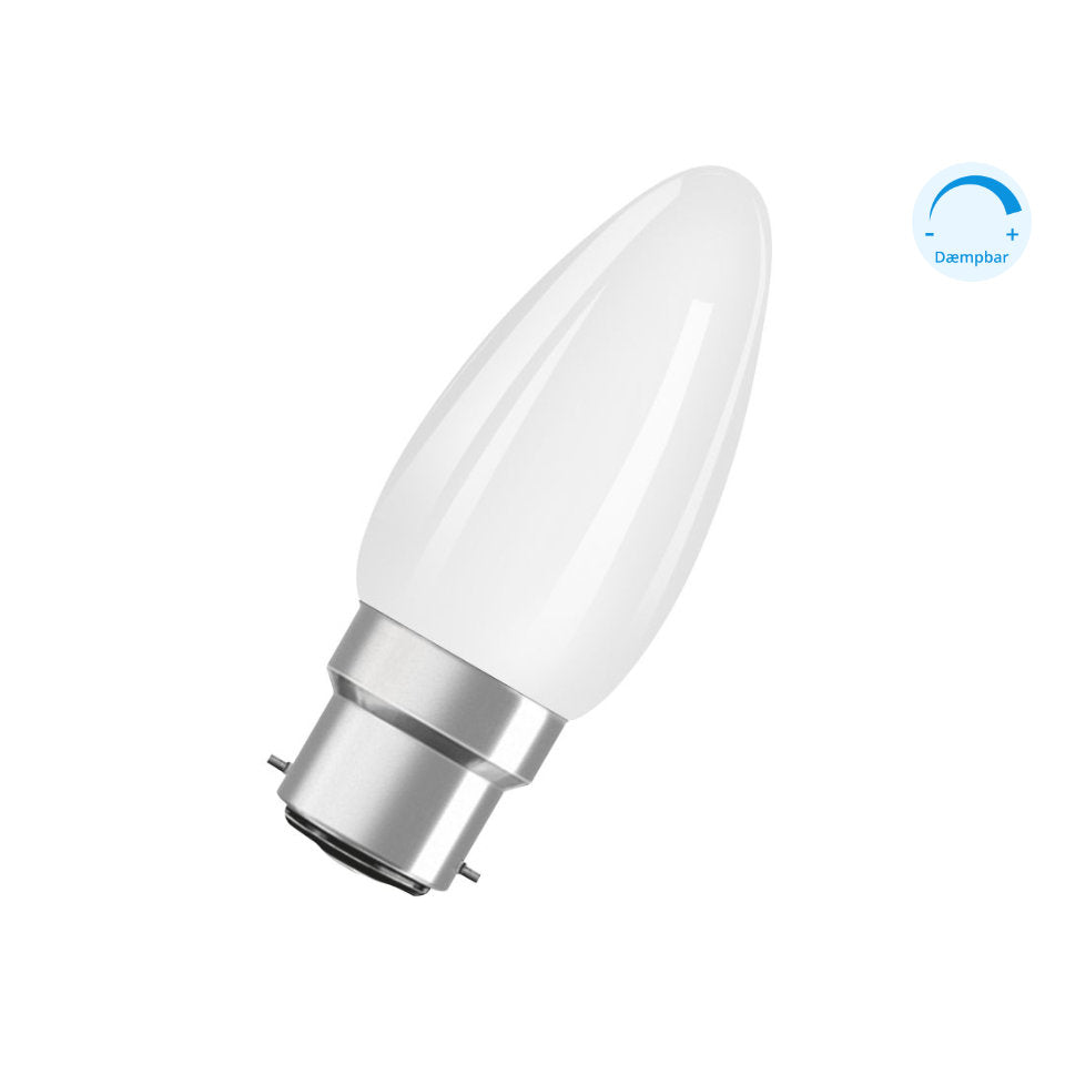 Osram LED Kertepære 4,8W(40W) 827 470lm Dim Mat B22d