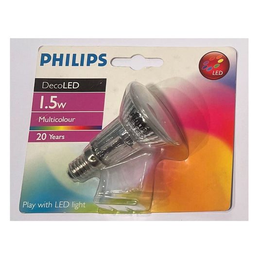 Philips LED Reflektorpære R50 1,5W RGB Klar E14