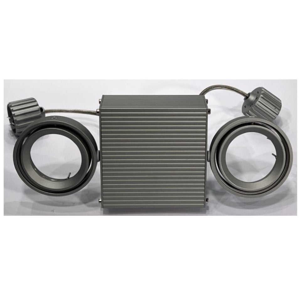 Unelco Skinnespot Lavvolt 2x MR16/GU5.3 12V Sølvgrå