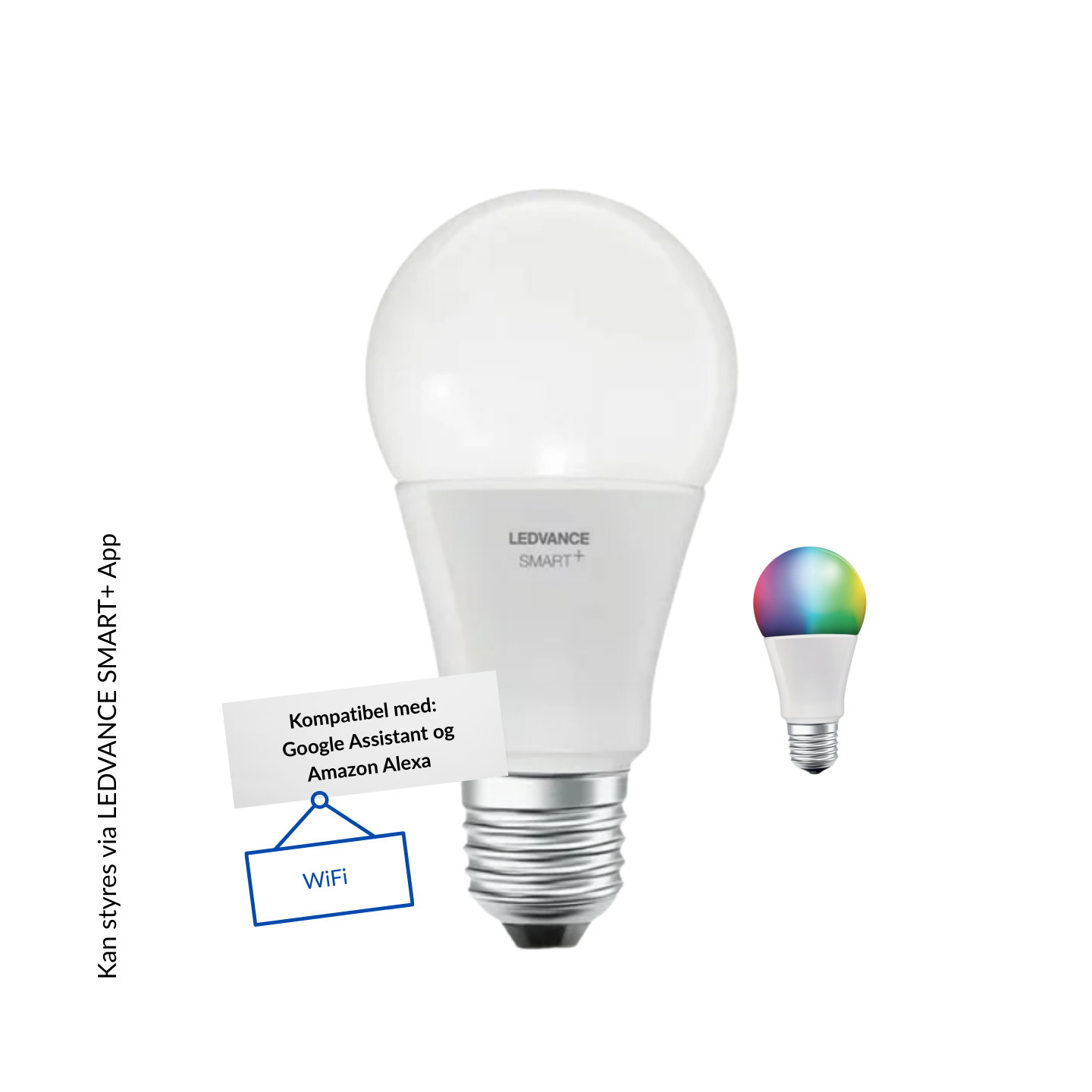 Ledvance Smart+ LED Standardpære 9,5W(75W) 827-865 1055lm Dim WiFi E27 3-pak