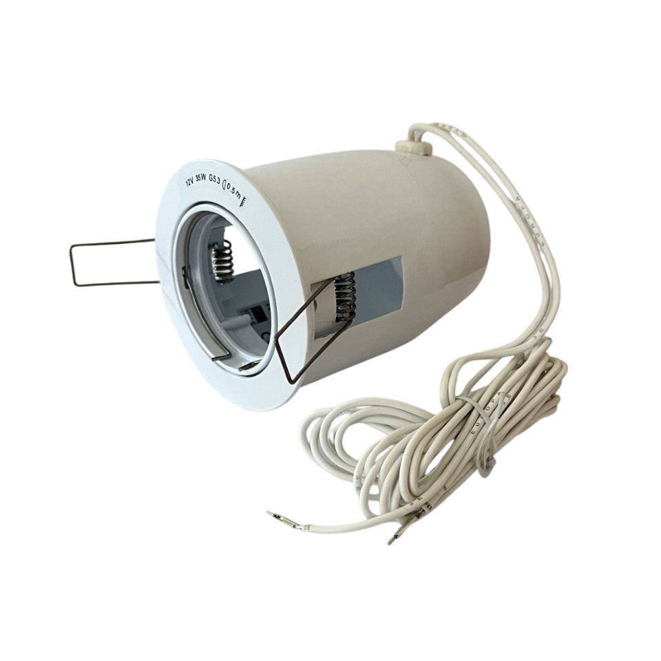 Flash Light Downlight MR16 G5.3 Ø83mm Kipbar 12V m/Bagdåse Hvid